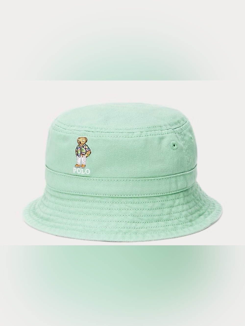 Polo by Ralph Lauren Kids Mint Green Bucket Hat with Polo Bear